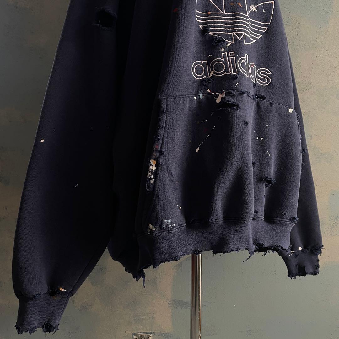 80's adidas万国旗タグ”紺“USA製”肉厚“hoodie sweat - メルカリ