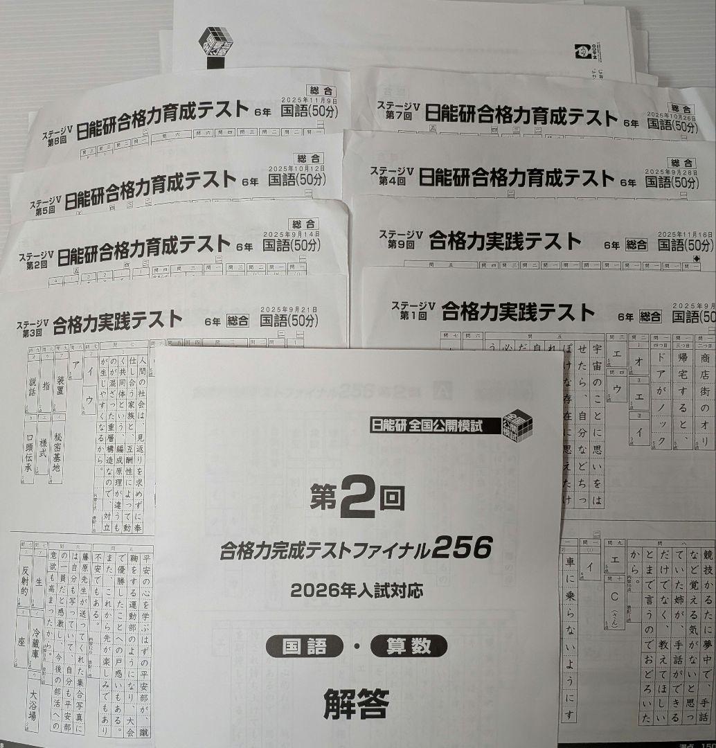 日能研 最新版2025年 6年 合格力育成・実践テスト ファイナル 計8冊