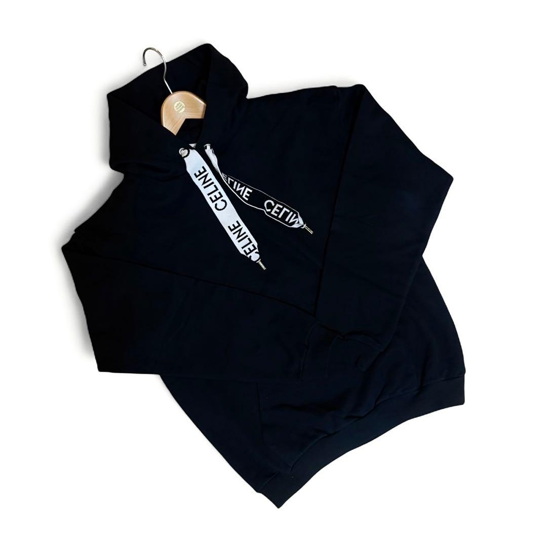 CELINE パーカー BLACKPINK LISAさん愛用【CELINE】フードロゴ ジップパーカー (CELINE