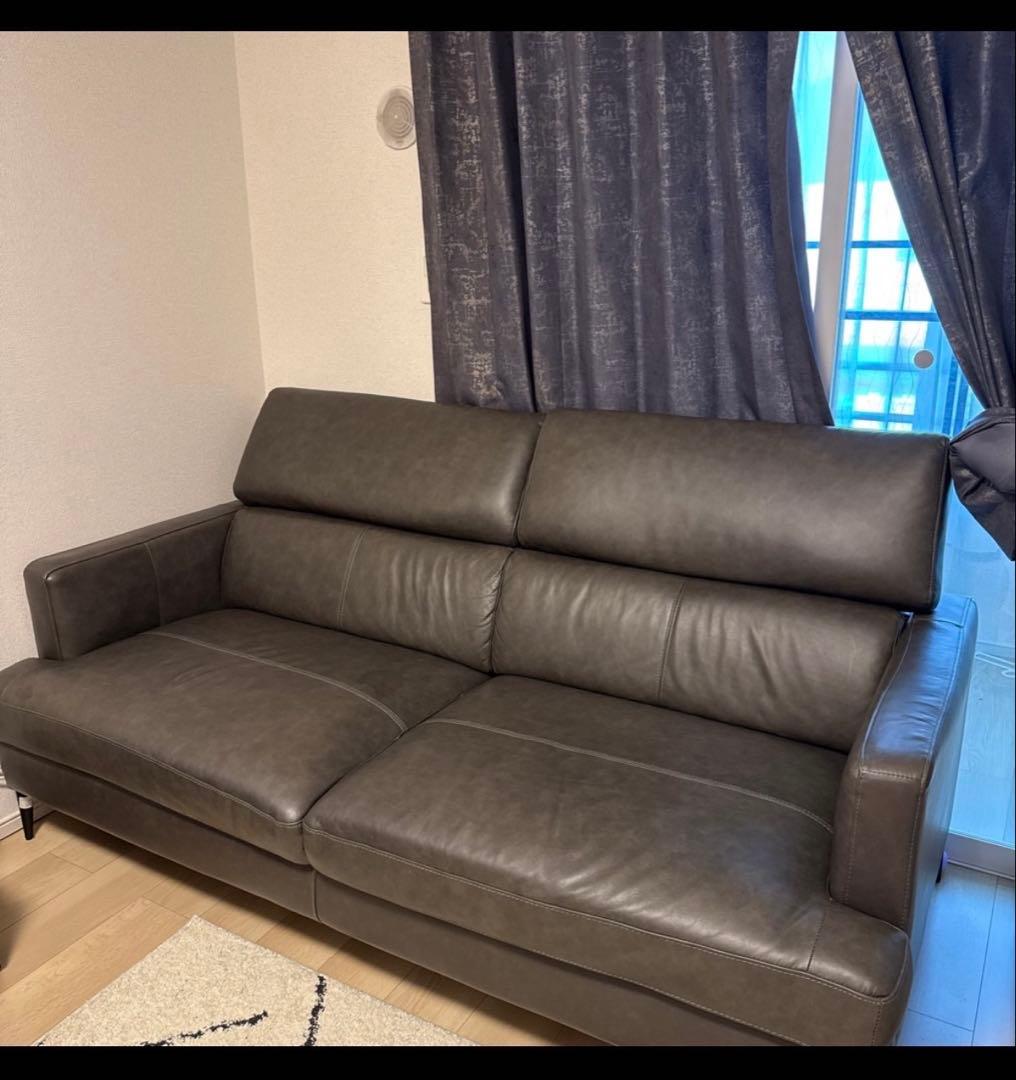 ダークブラウン レザー 3人掛けソファ 幅205cm]ソファ 3人用ソファ 合成皮革ソファ 3人掛け 三人掛け 3人用本