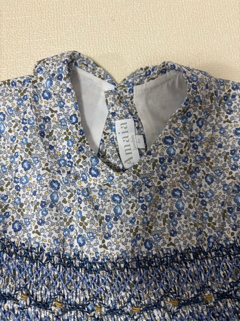 美品♡】Amaia kids 6y リバティプリントスモッキングワンピース