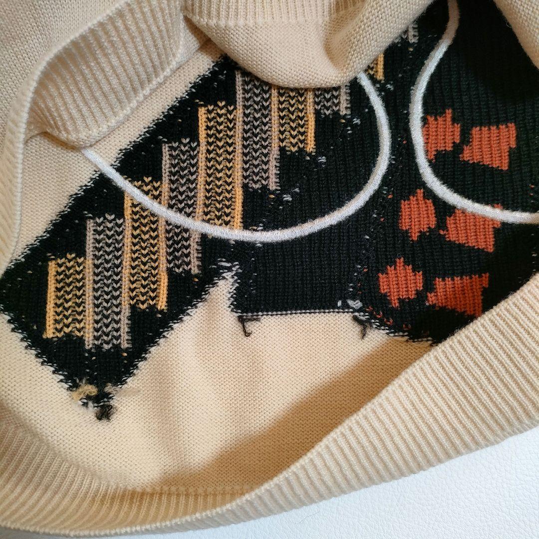 美品】ピッコーネ オーバーサイズタートルニット ジャガード 刺繍
