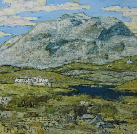 田崎廣助、【久住山の晩秋】、希少な画集より、新品高級額・額装付