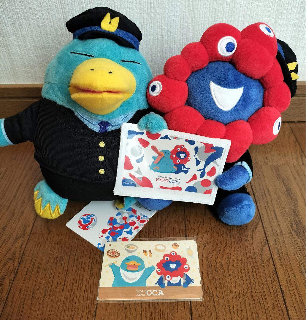 関西万博限定ICOCA イコちゃん、ミャクミャク駅員さんぬいぐるみ 万博 ミャクミャク ICOCA ぬいぐるみ イコちゃん EXPO 2025 JR - メルカリ