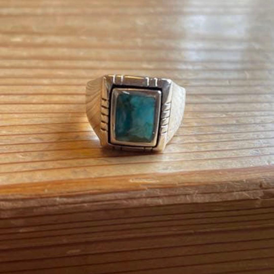 ナバホ族 ターコイズ リング 18号