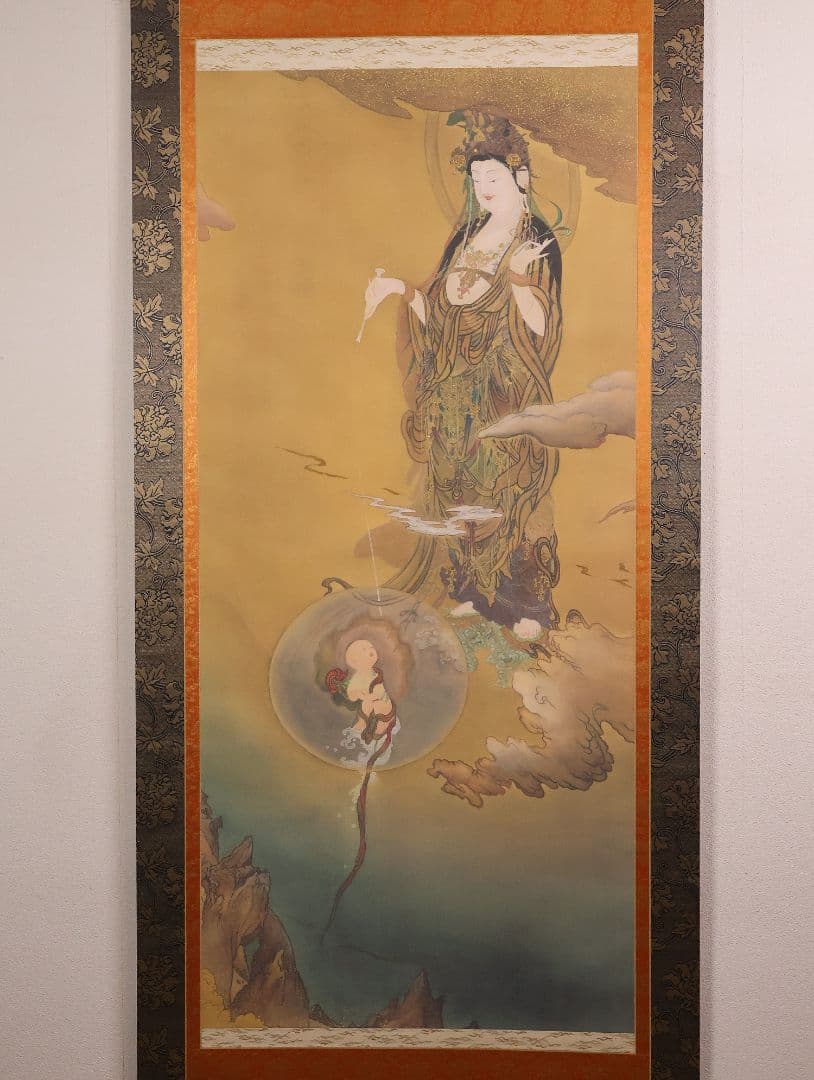 複製】大塚工藝社 狩野芳崖 悲母観音 限定300部 絹本 掛軸 【MA704