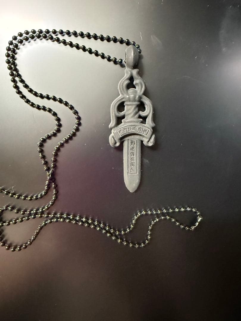 クロムハーツ ラージ ダガー シリコンラバー ネックレス ブラック 新品