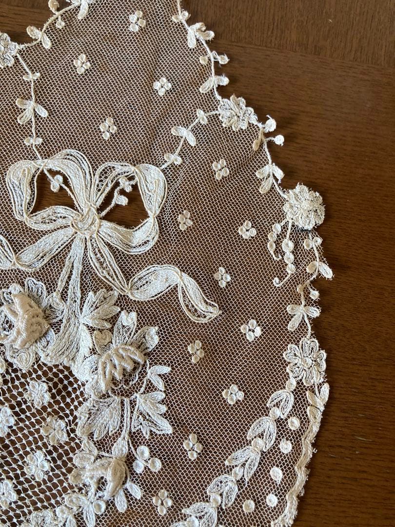 フランスアンティーク立体の花びら チュールレース ウエディング用