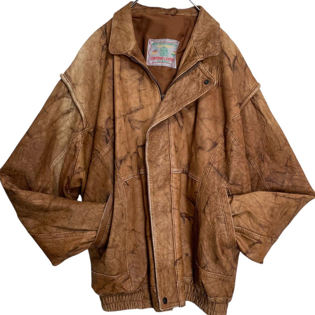 SINDBAD LEATHER】本革 リアルレザージャケット ブラウン 3L S11597248