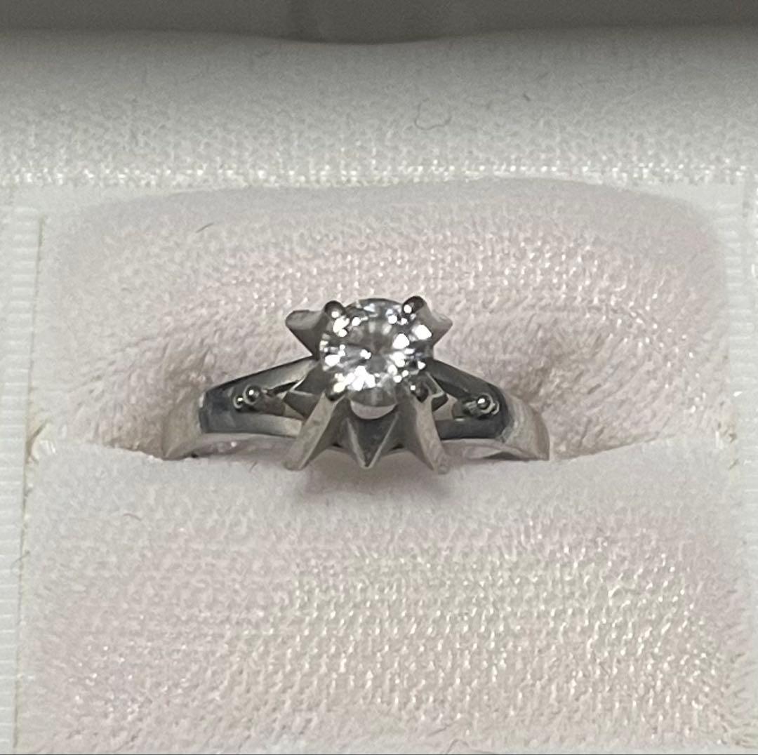 K14WG ダイヤモンド0.44ct 一粒リング 約3g 刻印あり　指