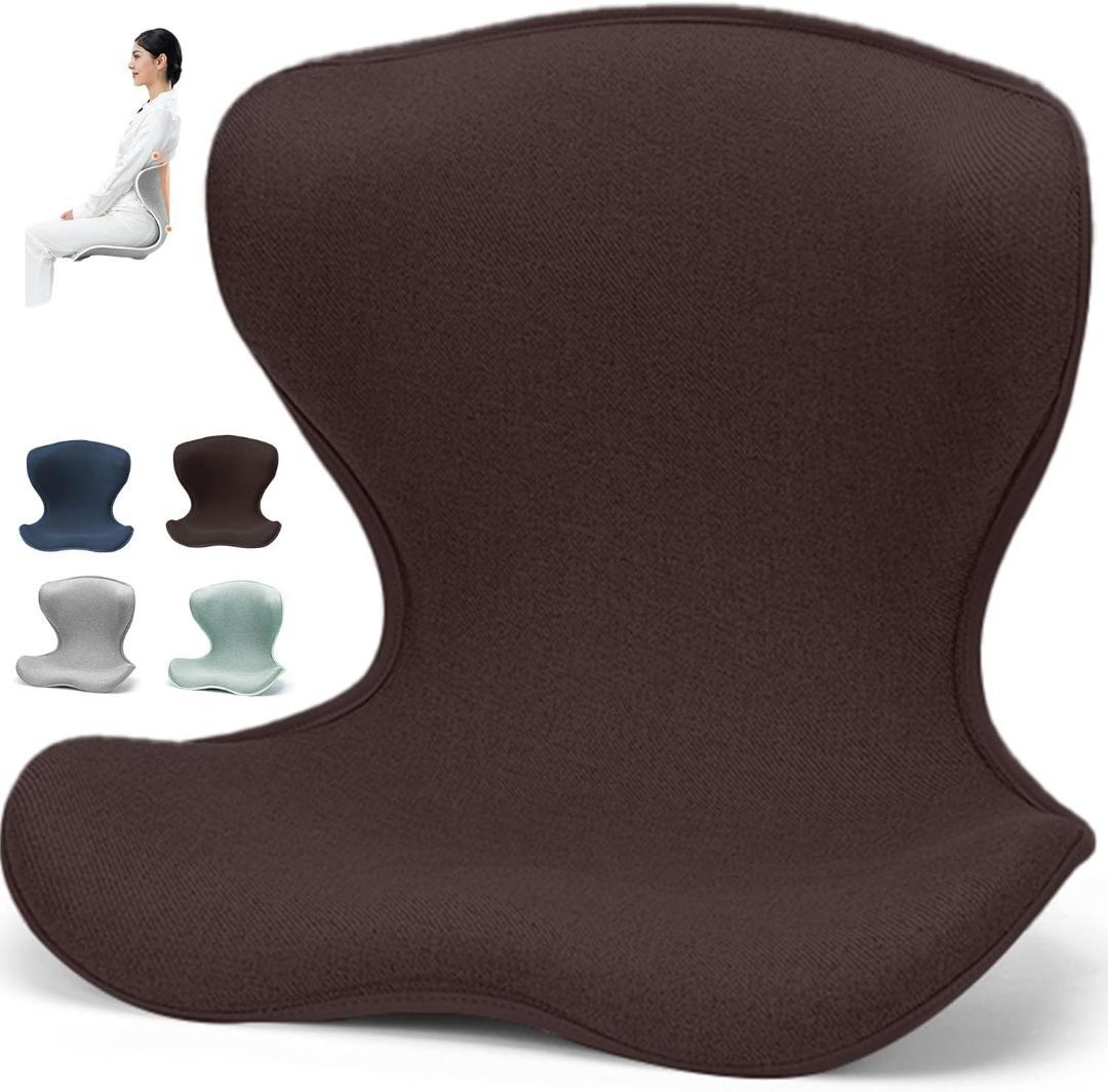 骨盤矯正 クッション ピンク 椅子 FoKon 姿勢サポート 座椅子ブラウン