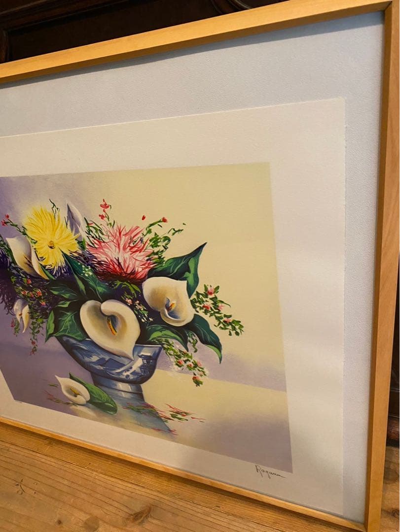Alain Ragaru リトグラフ 額縁 インテリア ランの盛花 - メルカリ
