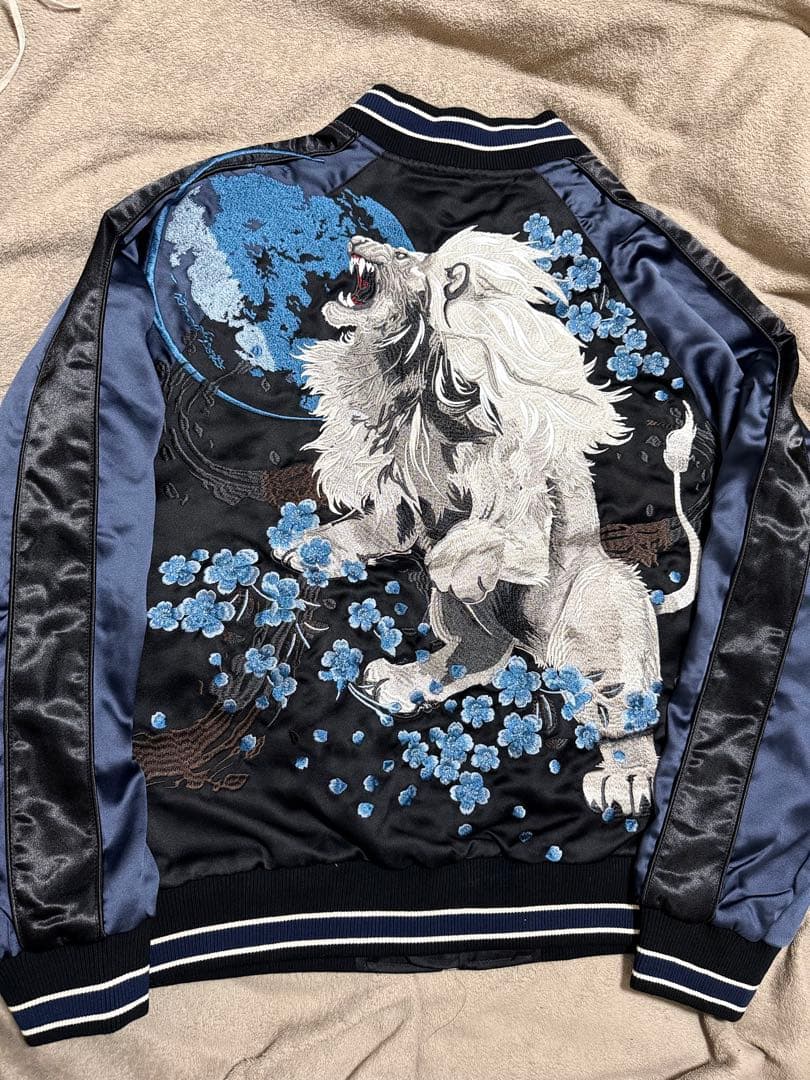 未使用 SKAJAN ライオン 日本 スカジャン unisex サテン 美品