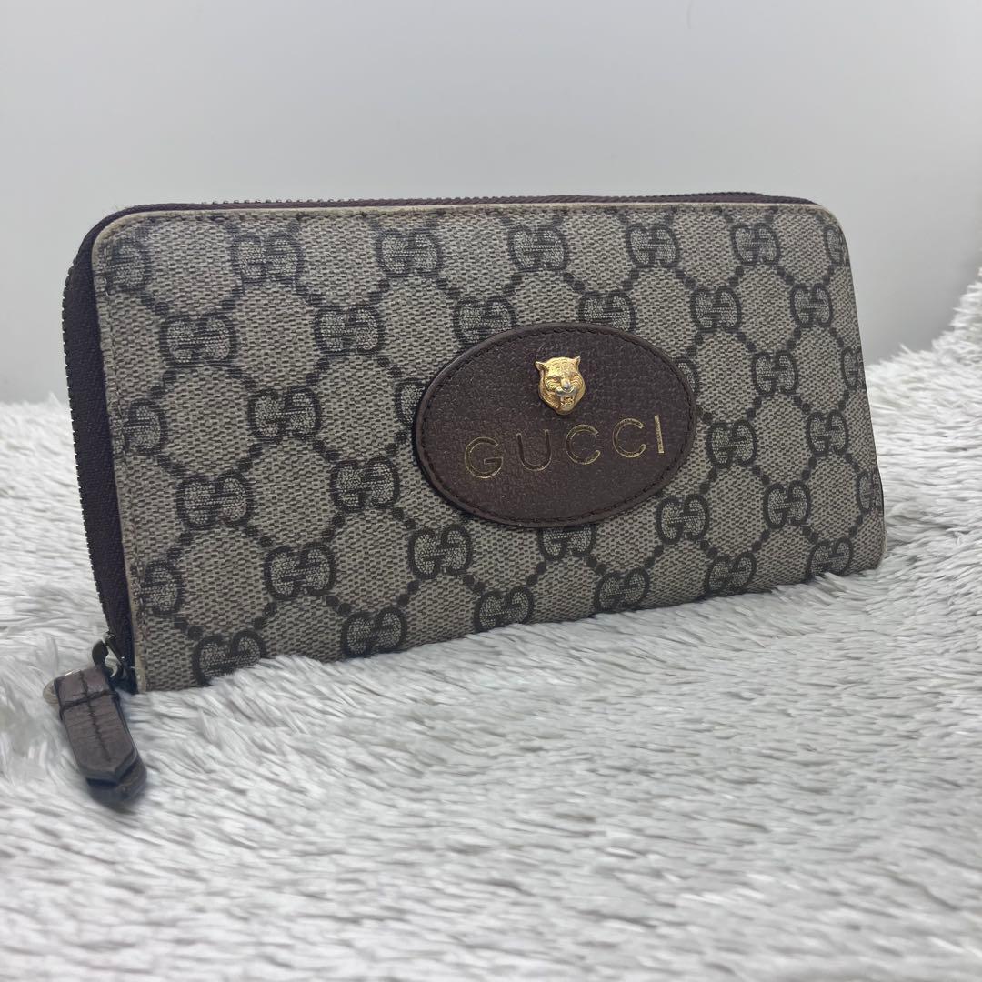 美品✨GUCCI タイガーヘッド ラウンドジップ GG 473953