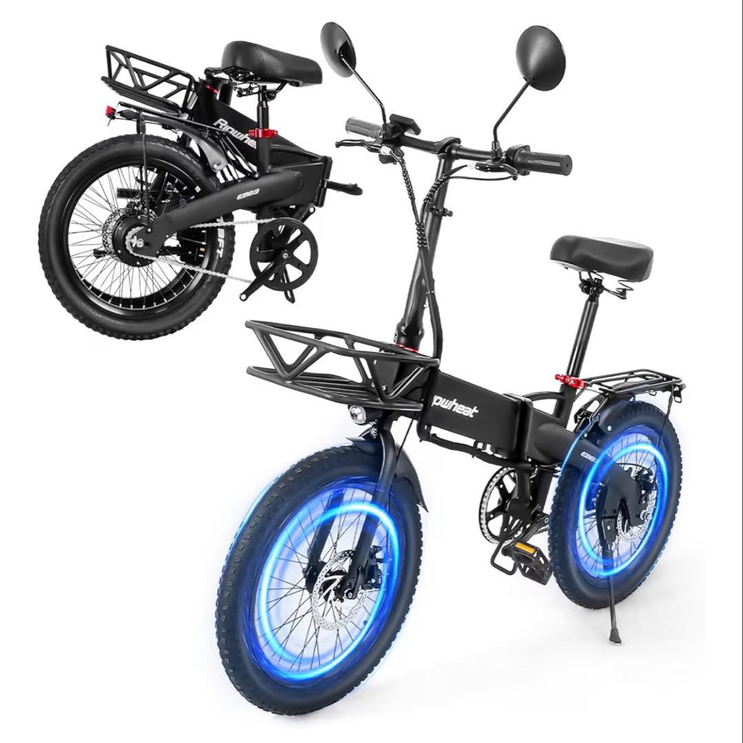 [引取のみ] Ripwheat 電動アシスト自転車 ブラック 48V Amazon | 折りたたみ自転車 アシスト走行可能 Ripwheat アルミ合金