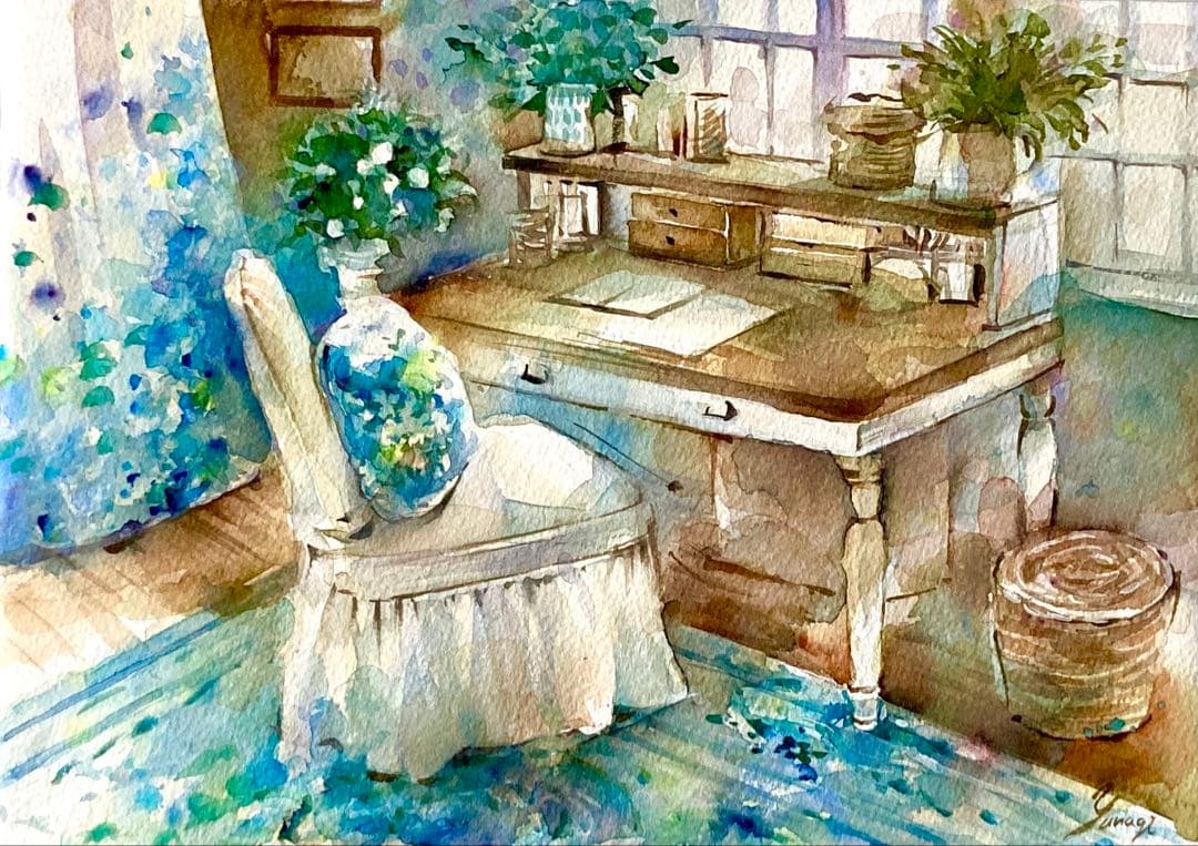 水彩画 吉川三伸「収穫期(A)」 未来遺産を創る芸術アーカイブスサイト