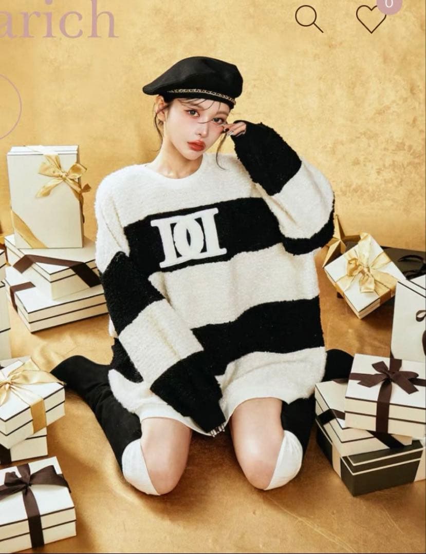 一点のみ❣️darich ダーリッチ アップリケブークレトップス ブラック