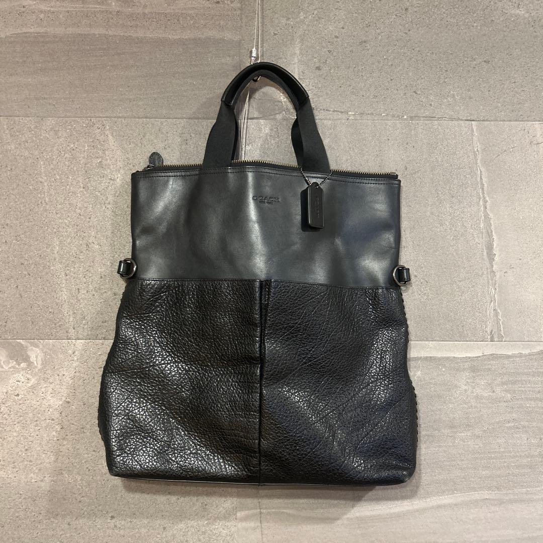 COACH 2WAY ベースボールステッチ フォルド オーバー トート バッグ