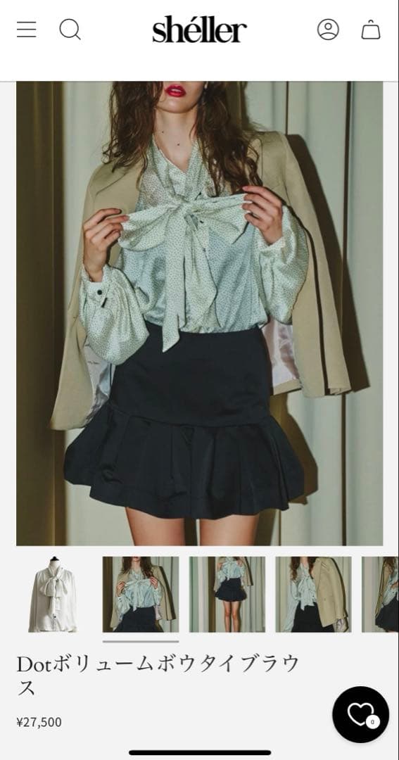 sheller Dotボリュームボウタイブラウス Dot volume bowtie blouse – shéller / シェリエ