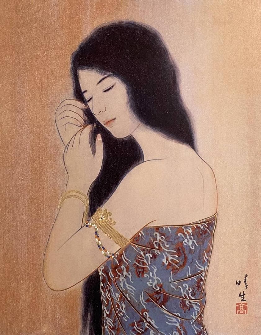 高野晴生、【瀞】、希少な額装用画集より、新品額装付、状態良好