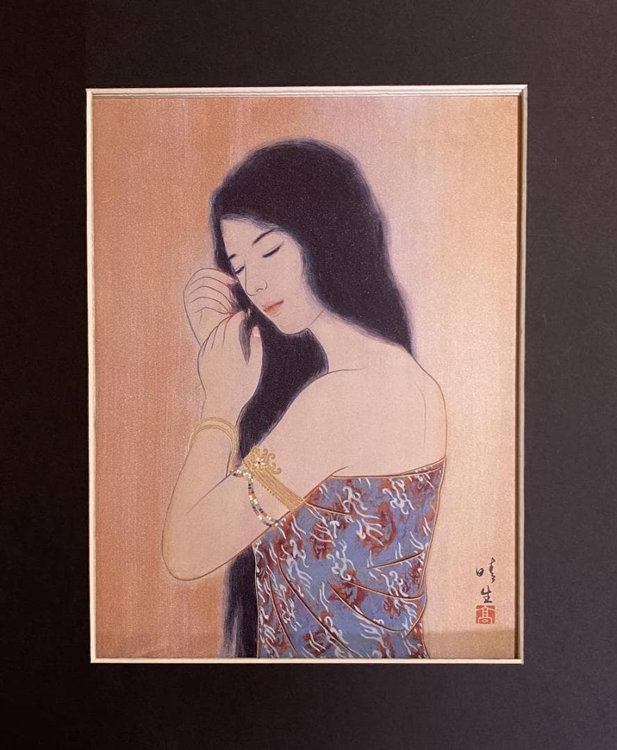 高野晴生、【瀞】、希少な額装用画集より、新品額装付、状態良好