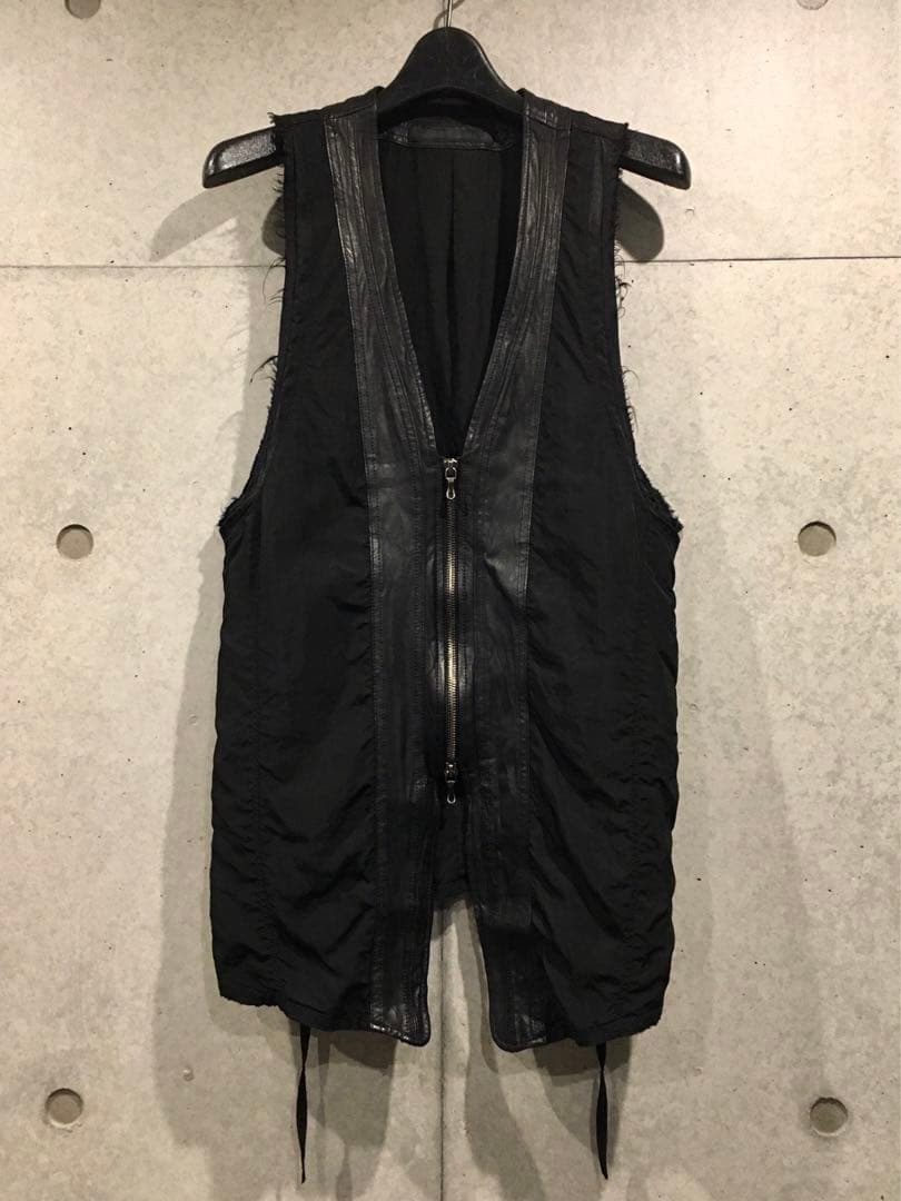 JULIUS ユリウス レザーコンビネーションファスナーベスト