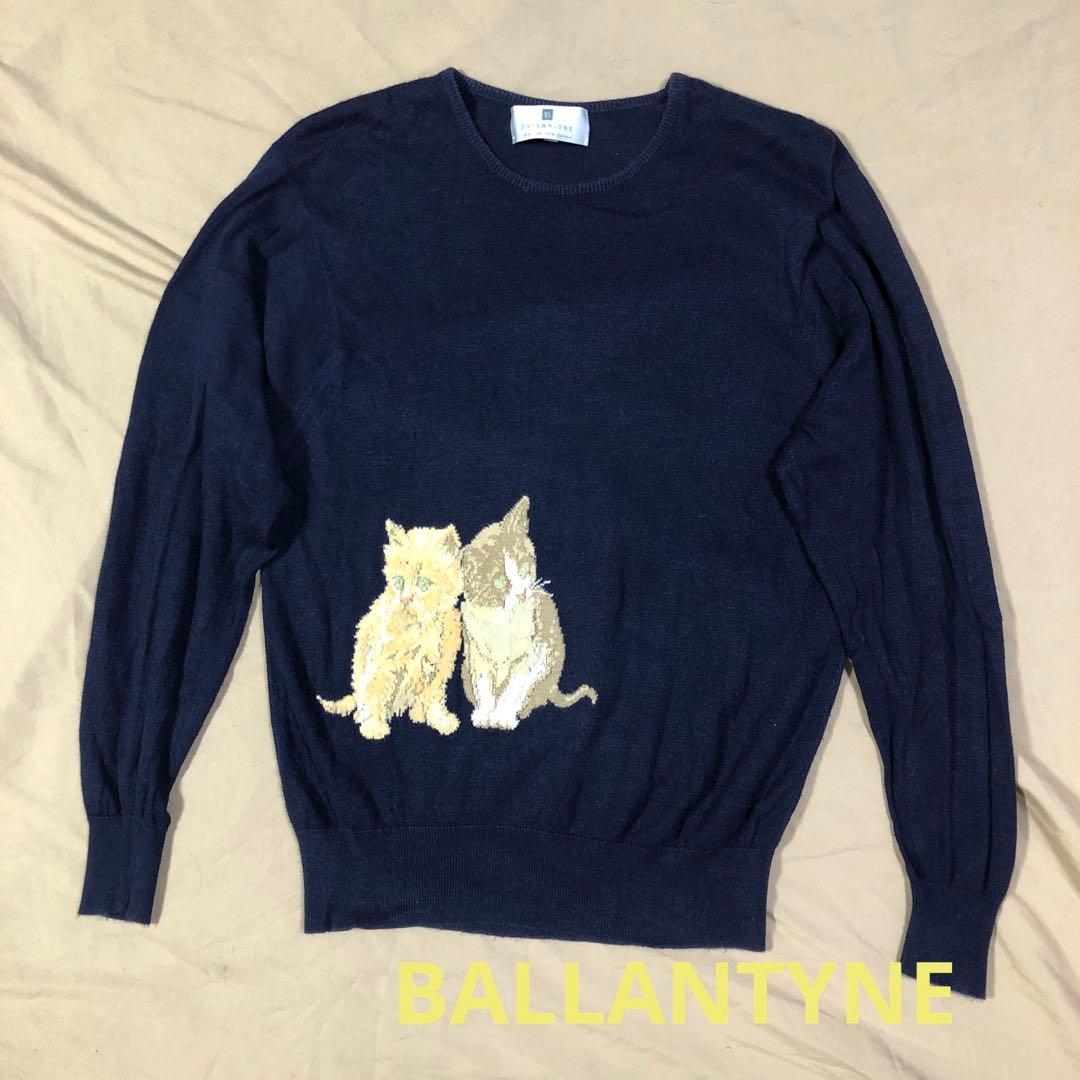 BALLANTYNE シルクコットン　子猫デザイン　ニットセーター