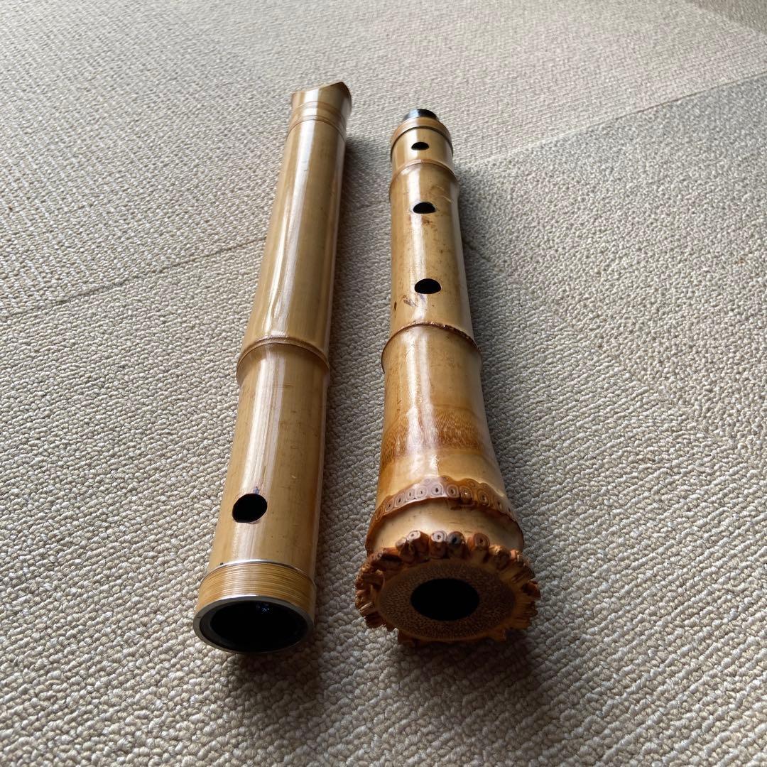 165 尺八　二尺一寸管　昌玄？唄口銀巻き白