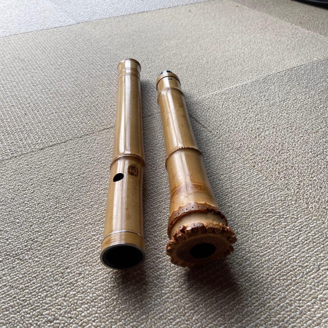 165 尺八　二尺一寸管　昌玄？唄口銀巻き白