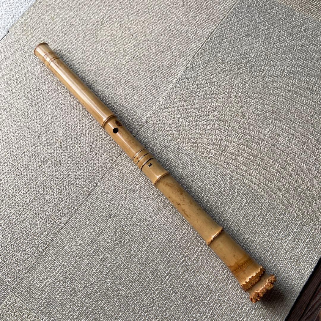 165 尺八　二尺一寸管　昌玄？唄口銀巻き白