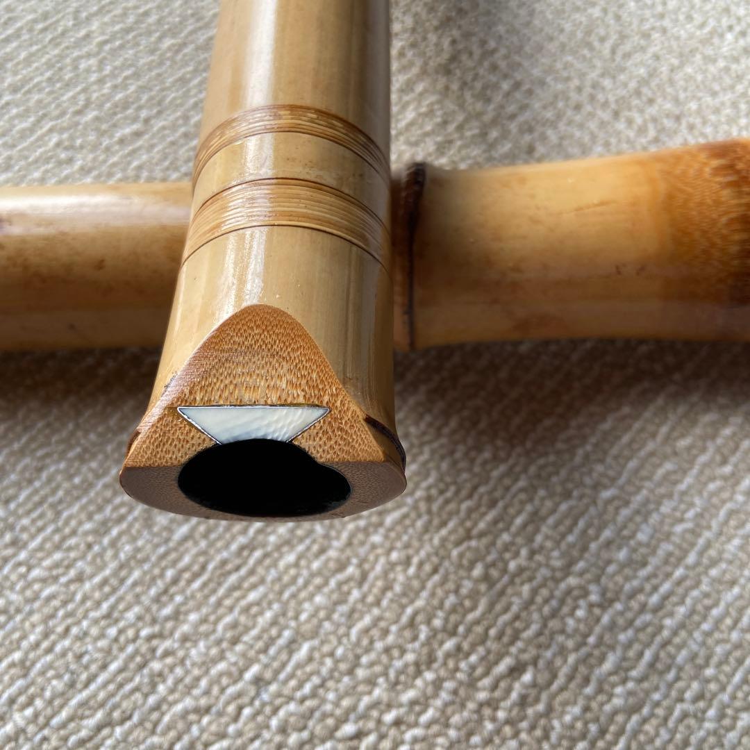 165 尺八　二尺一寸管　昌玄？唄口銀巻き白