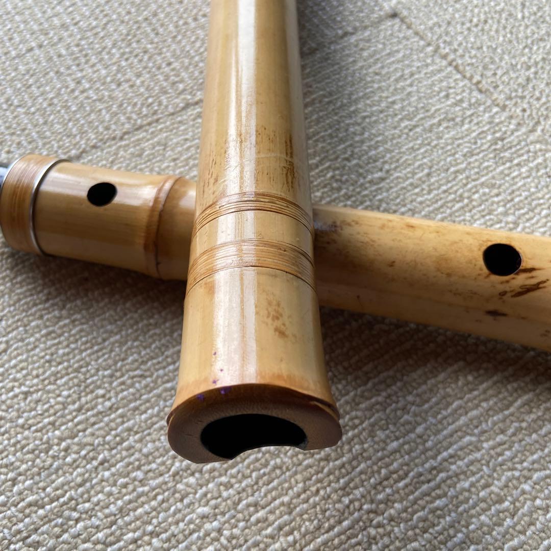 165 尺八　二尺一寸管　昌玄？唄口銀巻き白