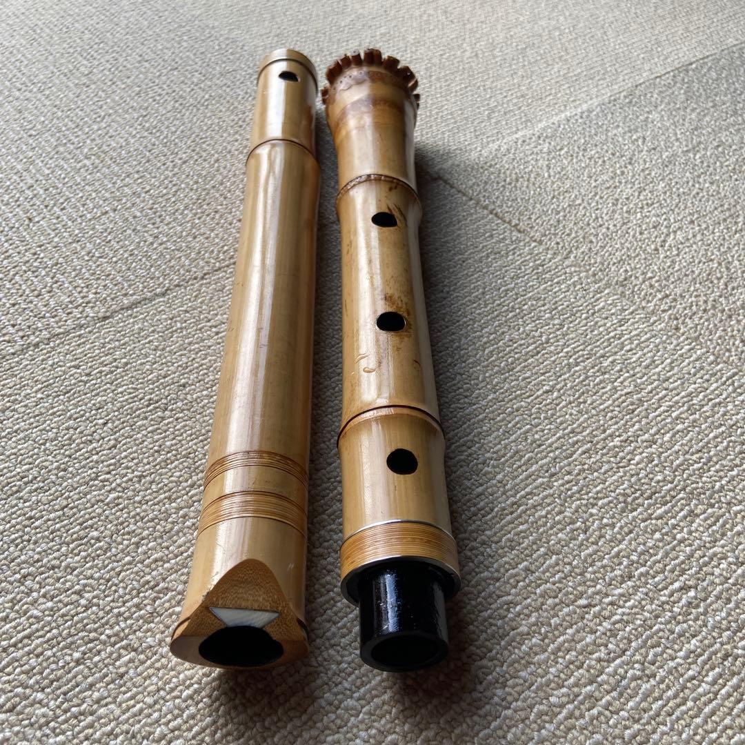 165 尺八　二尺一寸管　昌玄？唄口銀巻き白