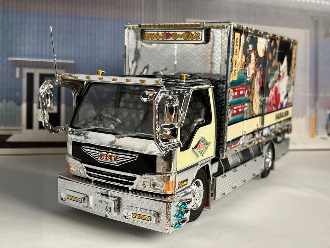 アオシマ　デコトラ風神.雷神エルフ自作改造品