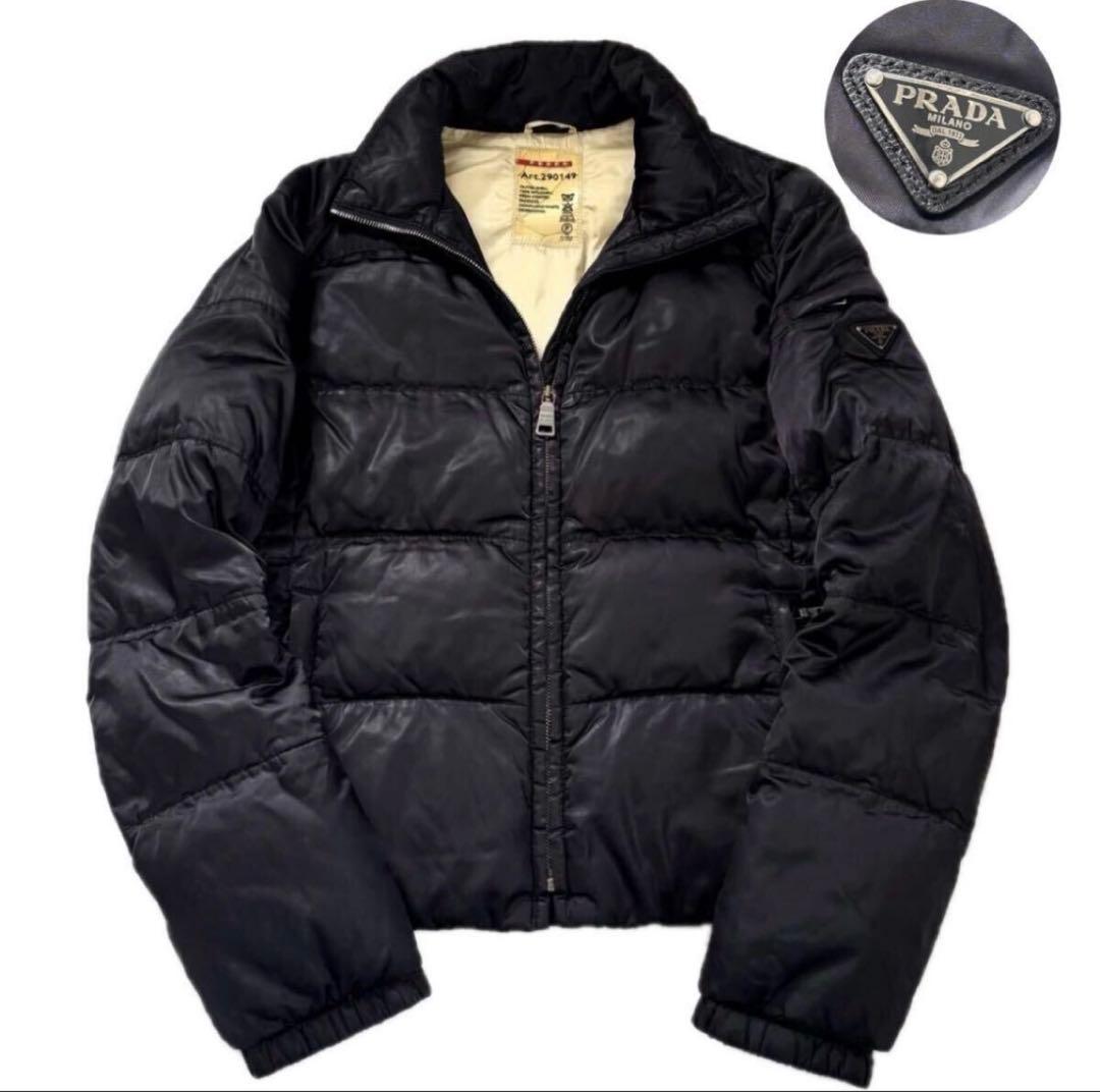 PRADA ダウンジャケット ブラック サイズ40 短丈 三角ロゴ