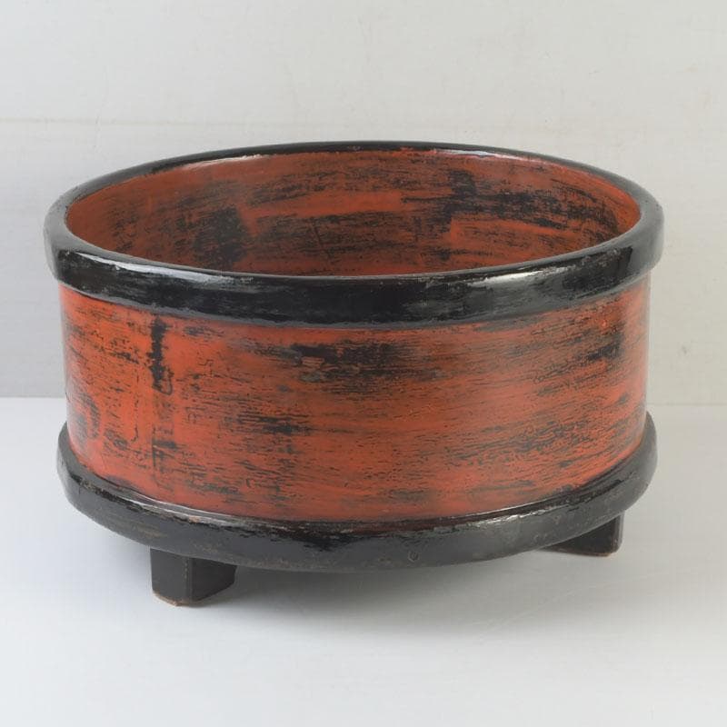 時代古民具　漆塗　三足桶　M　9839A