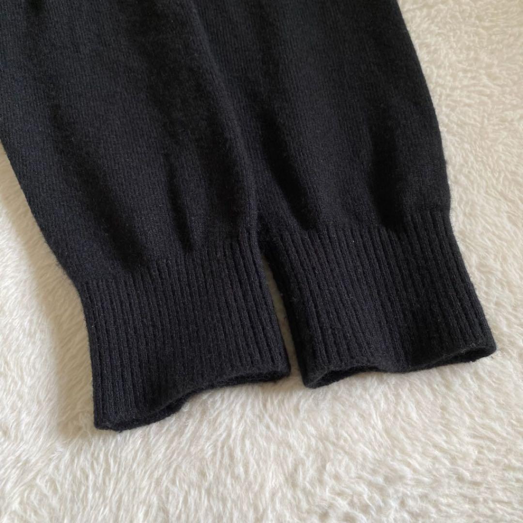 ソフネット カシミヤ100% ニット スコーピオンロゴ刺繍 ブラック XL