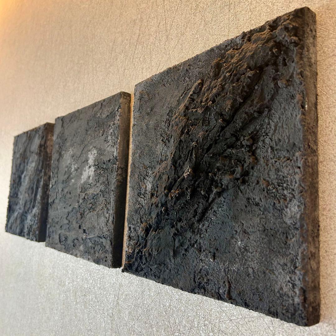 【Japanese Art Panel】和モダン 漆喰　アートパネル　3枚組