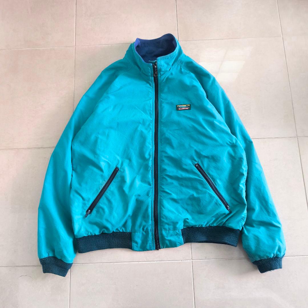 90s 名作　LLBean ウォームアップジャケット 裏フリース 希少配色