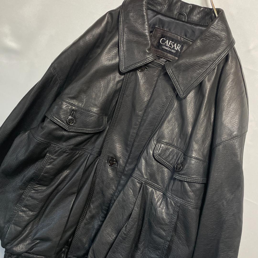 太腕　短丈　ラムレザー　ボンバージャケット　A-2　Y2K　本革　リアルレザー