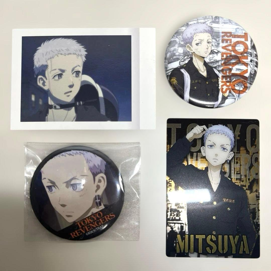東京リベンジャーズ 三ツ谷隆 パシャこれ 缶バッジ×2トレカ 4点セット