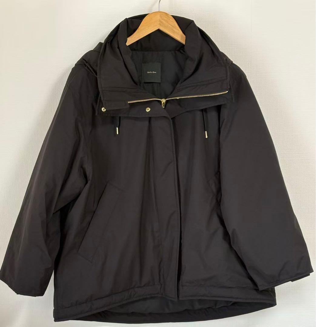 Spick & Span 2WAY撥水ダウンハーフコート　ブラック 36