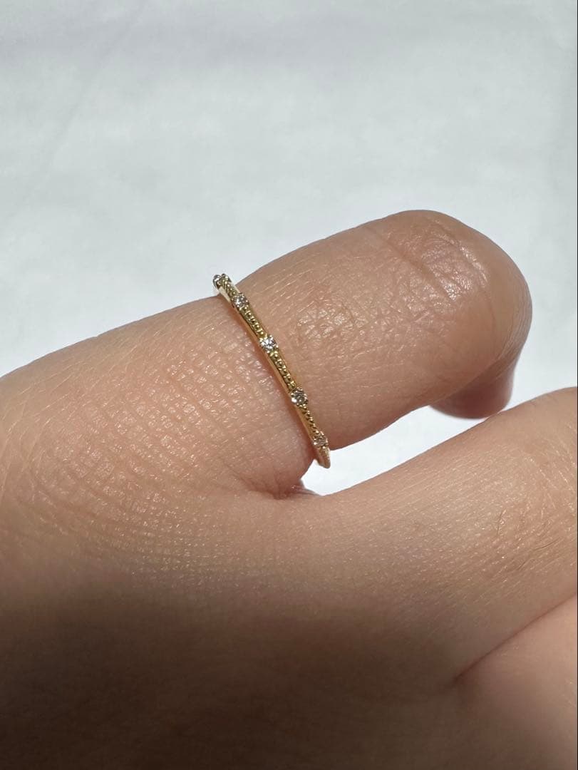 agete アガット K18 ダイヤモンド ピンキーリング 5号 ポーチ付き