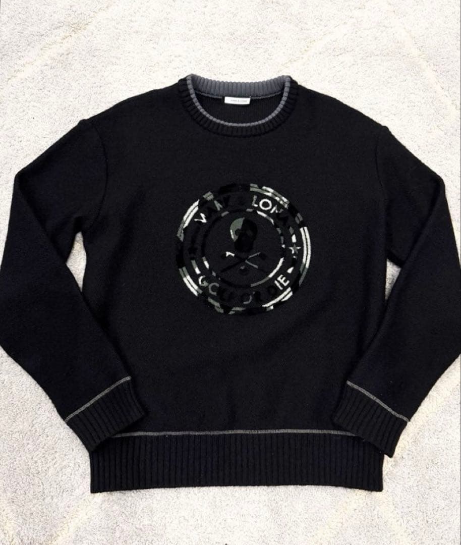 MARK&LONA ニット カモフラージュサークルロゴ セーター