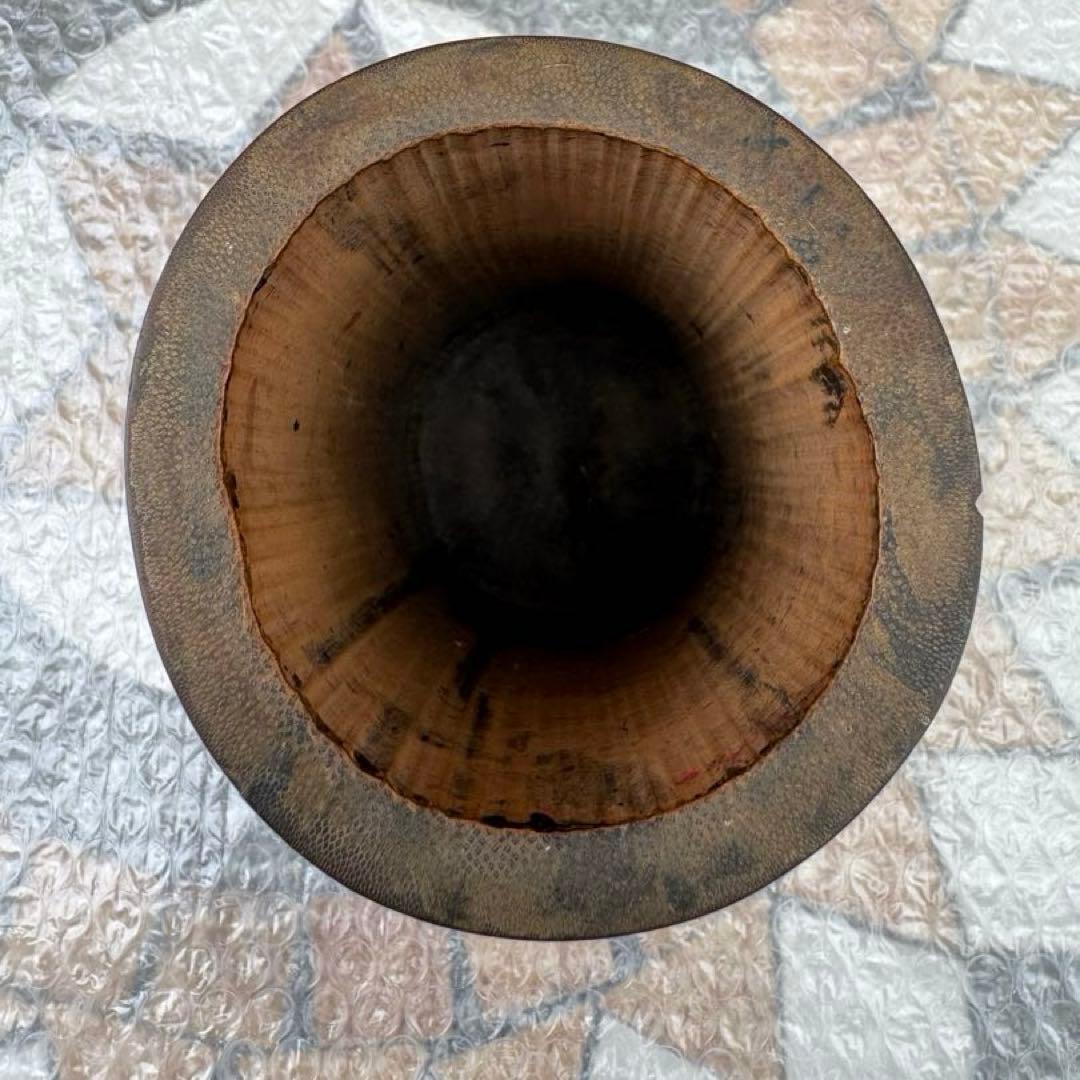 中国美術 竹製彫刻 筆立 筆筒 置物 骨董 - メルカリ