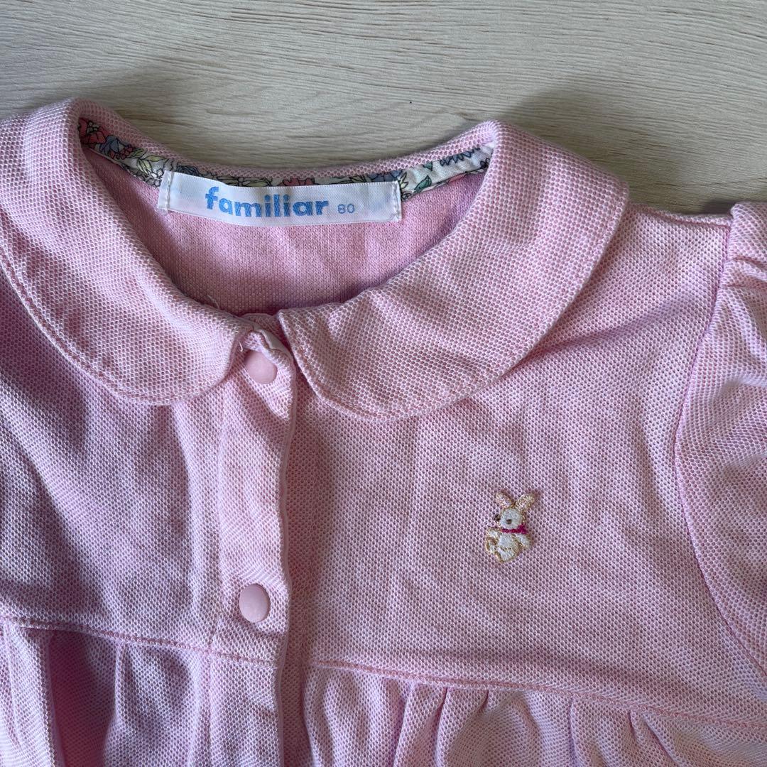 familiar ピンクロンパース 80 - メルカリ