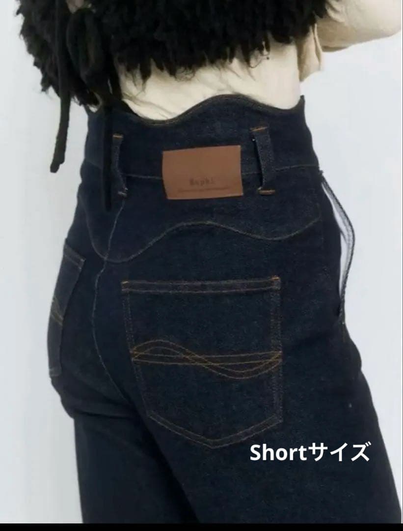 パンツ EAPHI WAVE DESIGN HIGH WAIST DENIM short
