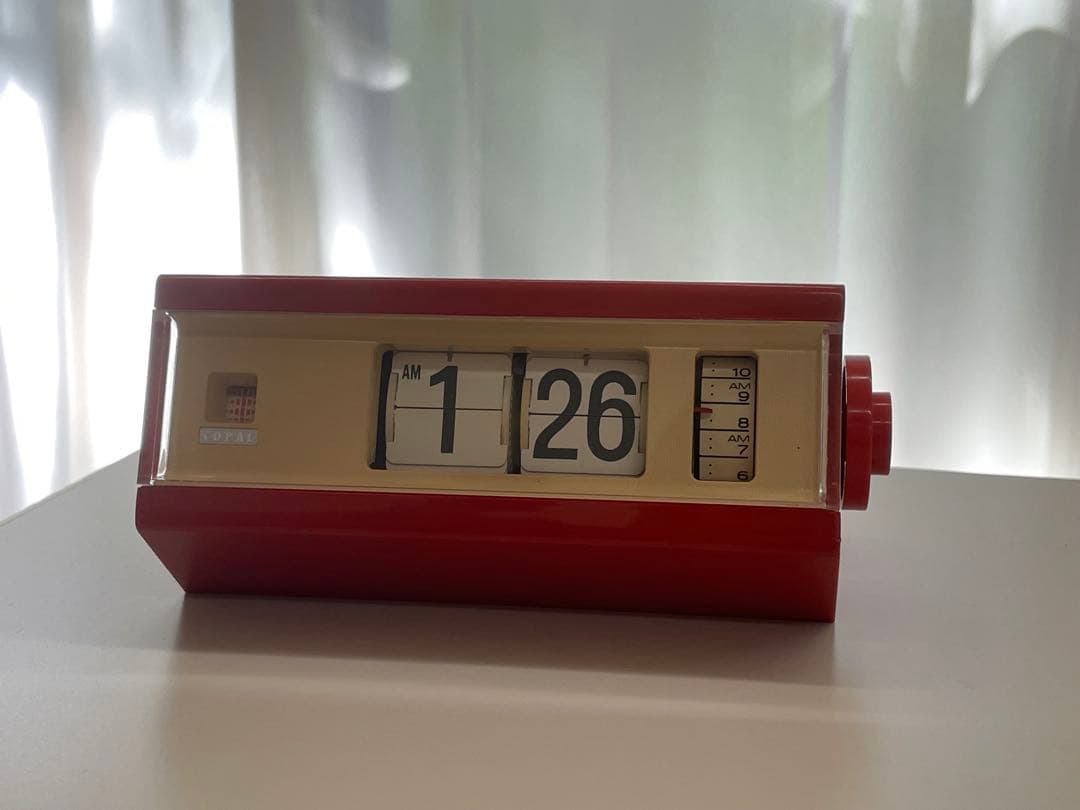 COPAL コパル　パタパタ時計　レッド×ベージュ COPAL パタパタ時計 （オレンジ） - 「宝の森」昭和レトロ雑貨