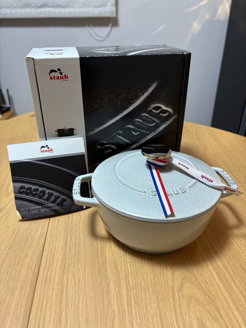 【美品】staub ワナベS 16cm カンパーニュ シリアルナンバー 鍋ピン付