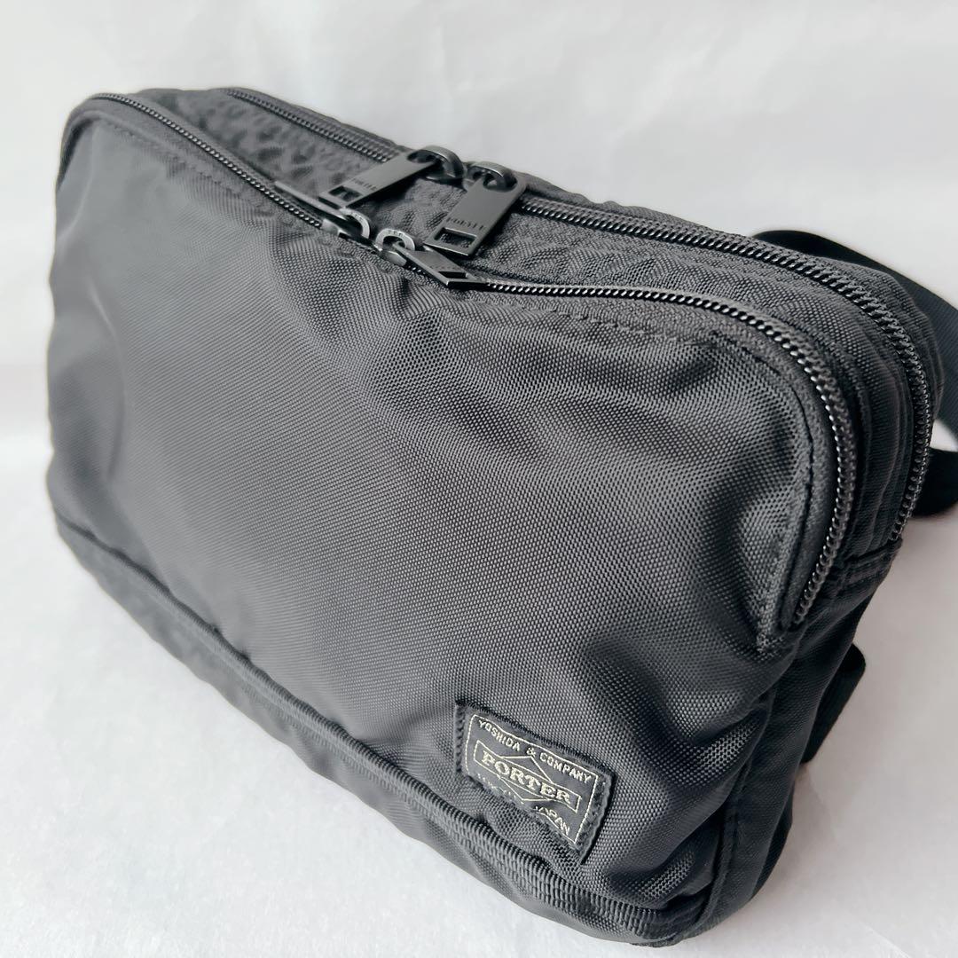 美品✨ポーターフラッシュ ウエスト ボディバッグ 689-05942 ブラック